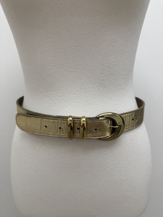r. olivieri designs Women\'s vintage gold Genuine Leather Belt 90s Y2K main image 7